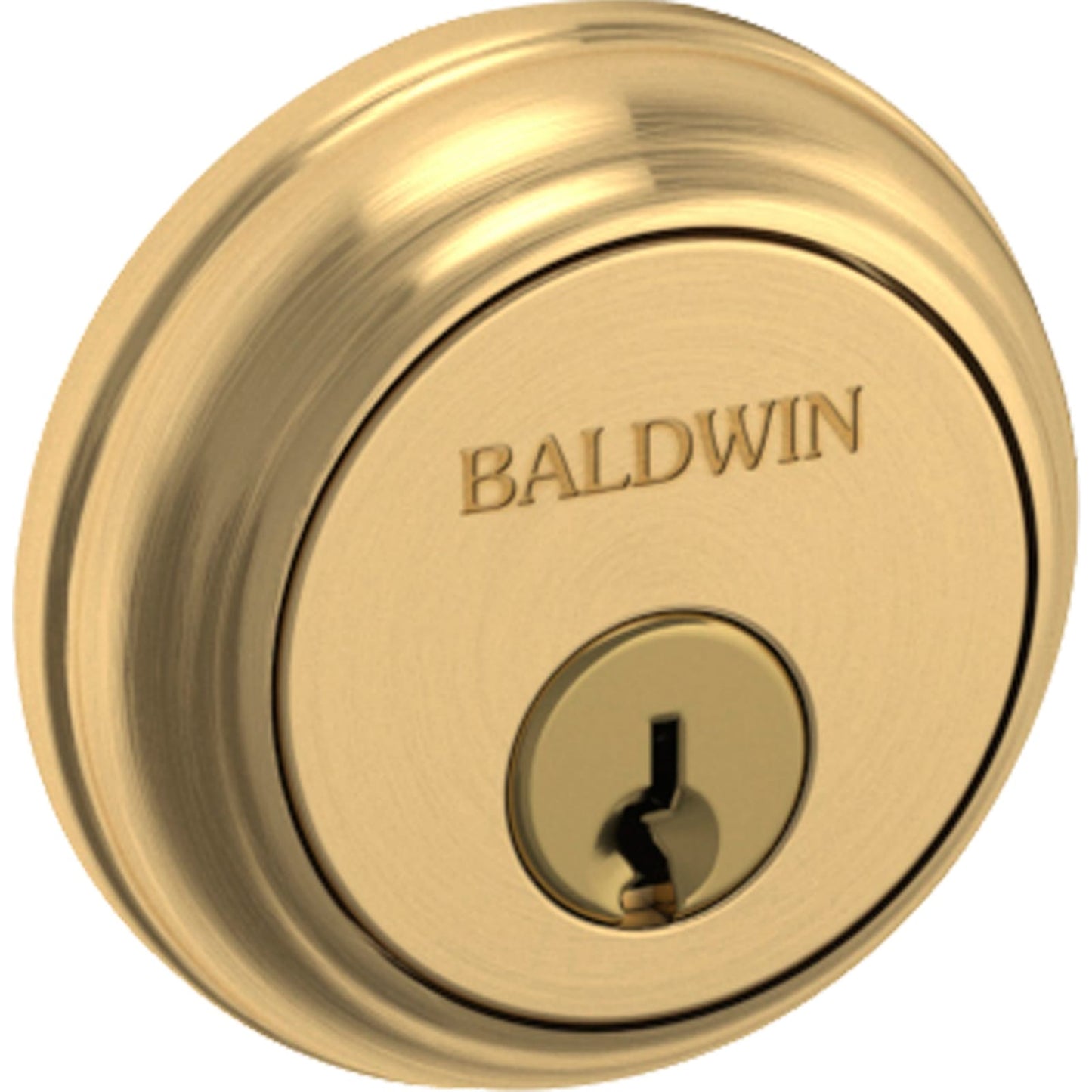 Baldwin Estate 8031 Contemporary Deadbolt, 1-5/8" Bore in Lifetime (PVD) Satin Brass