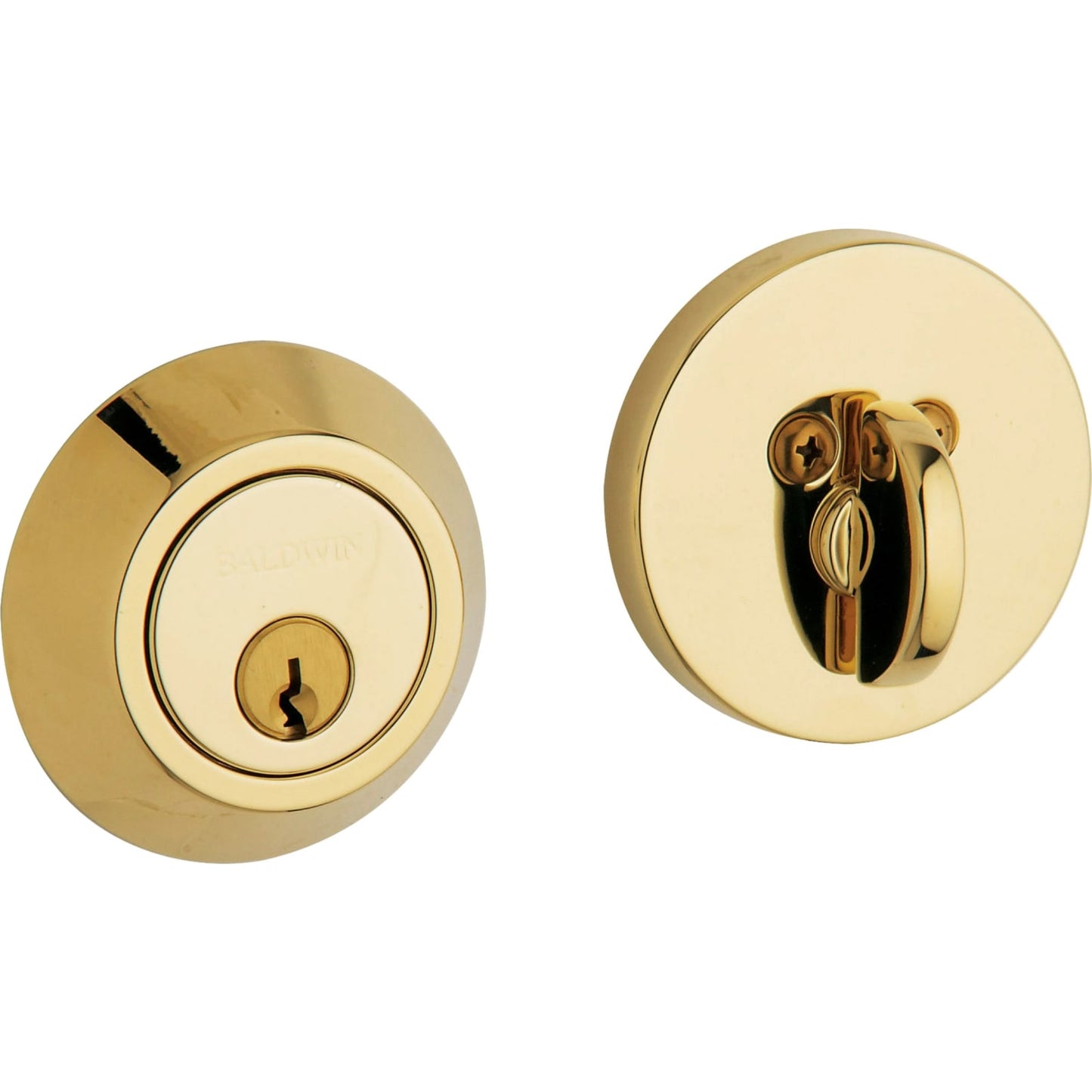 Baldwin Estate 8241 Contemporary Deadbolt, 2-1/8" Bore in Lifetime (PVD) Polished Brass