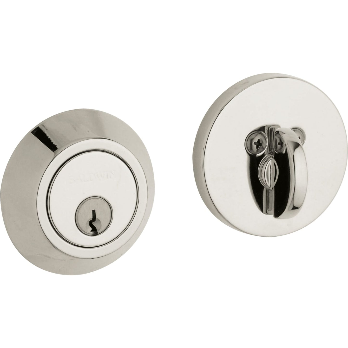 Baldwin Estate 8241 Contemporary Deadbolt, 2-1/8" Bore in Lifetime (PVD) Polished Nickel