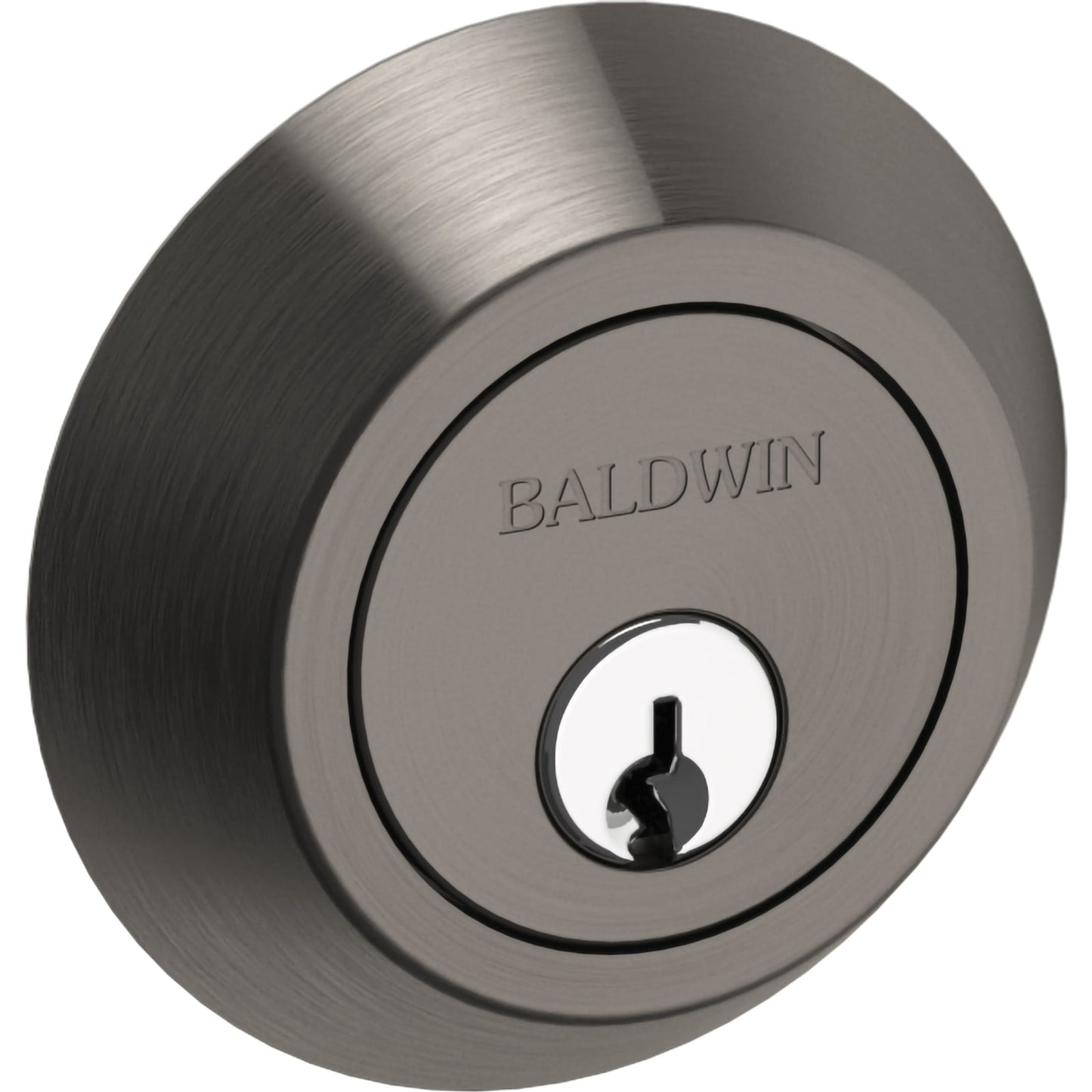 Baldwin Estate 8241 Contemporary Deadbolt, 2-1/8" Bore in Lifetime (PVD) Graphite Nickel
