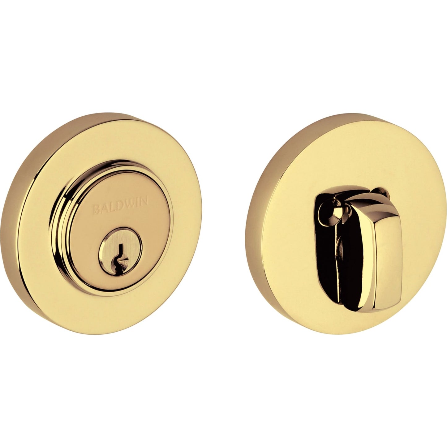 Baldwin Estate 8244 Contemporary Deadbolt, 2-1/8" Bore in Lifetime (PVD) Polished Brass