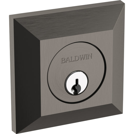Baldwin Estate 8254 Squared Deadbolt in Lifetime (PVD) Graphite Nickel