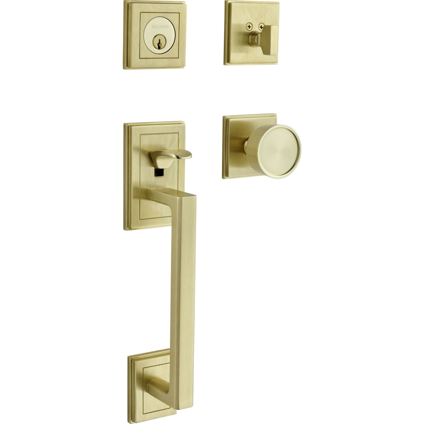 85310 Hollywood Hills Sectional Handleset in Lifetime (PVD) Satin Brass