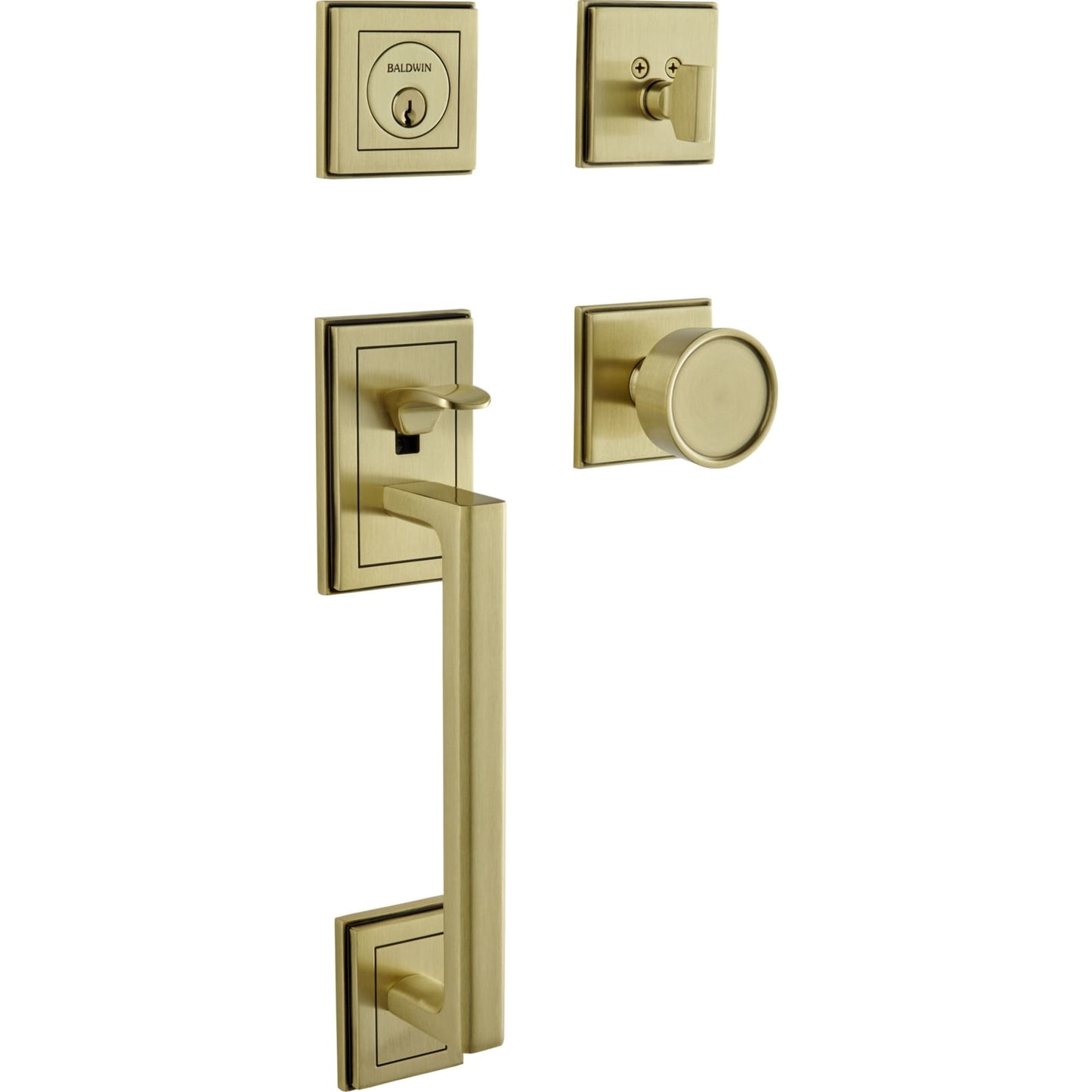 85310 Hollywood Hills Sectional Handleset in Satin Brass & Brown