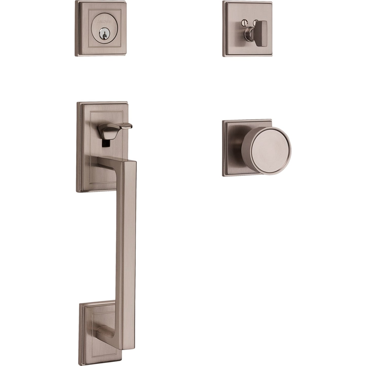 85310 Hollywood Hills Sectional Handleset in Lifetime (PVD) Satin Nickel