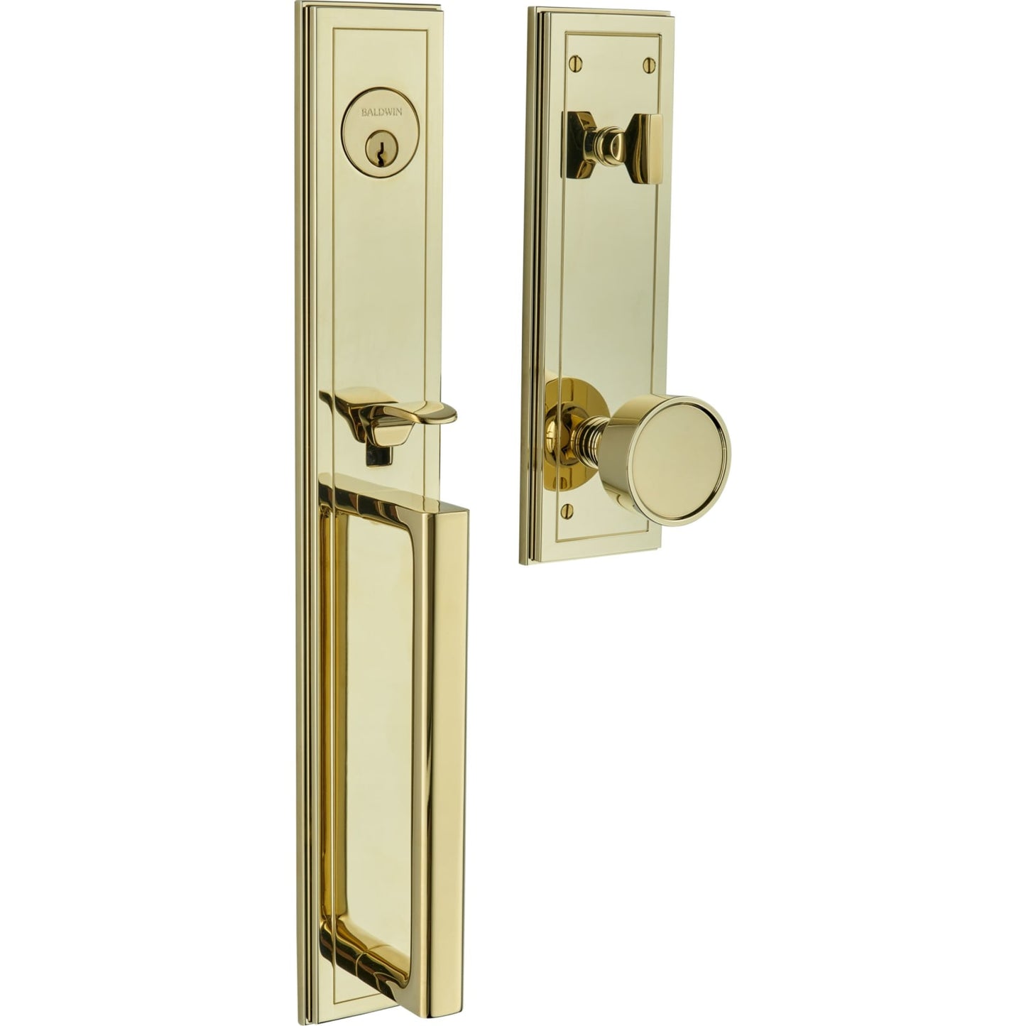 85311 Hollywood Hills Full Escutcheon Handleset in Lifetime (PVD) Polished Brass