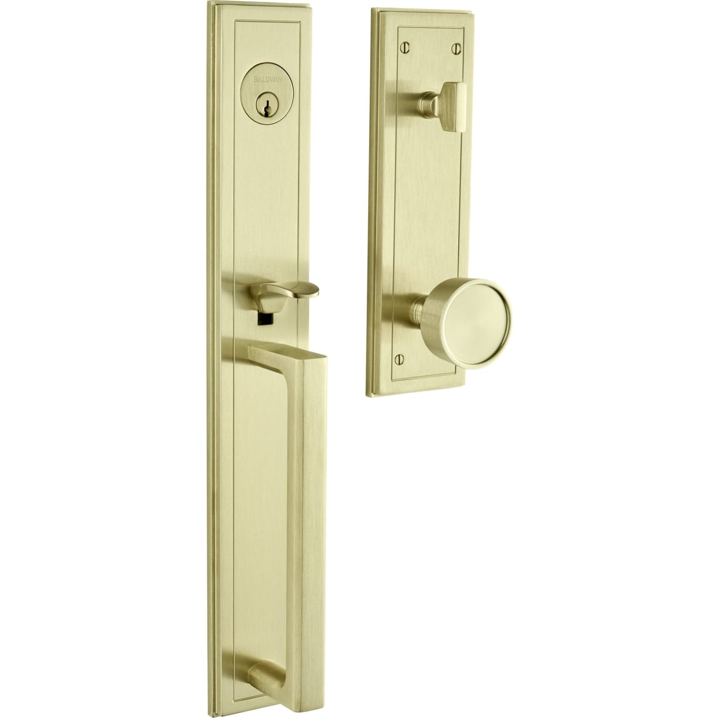 85311 Hollywood Hills Full Escutcheon Handleset in Lifetime (PVD) Satin Brass