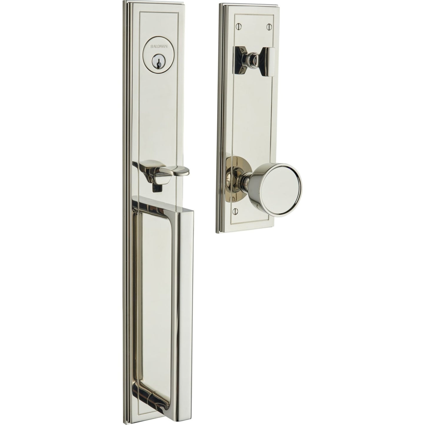 85311 Hollywood Hills Full Escutcheon Handleset in Lifetime (PVD) Polished Nickel