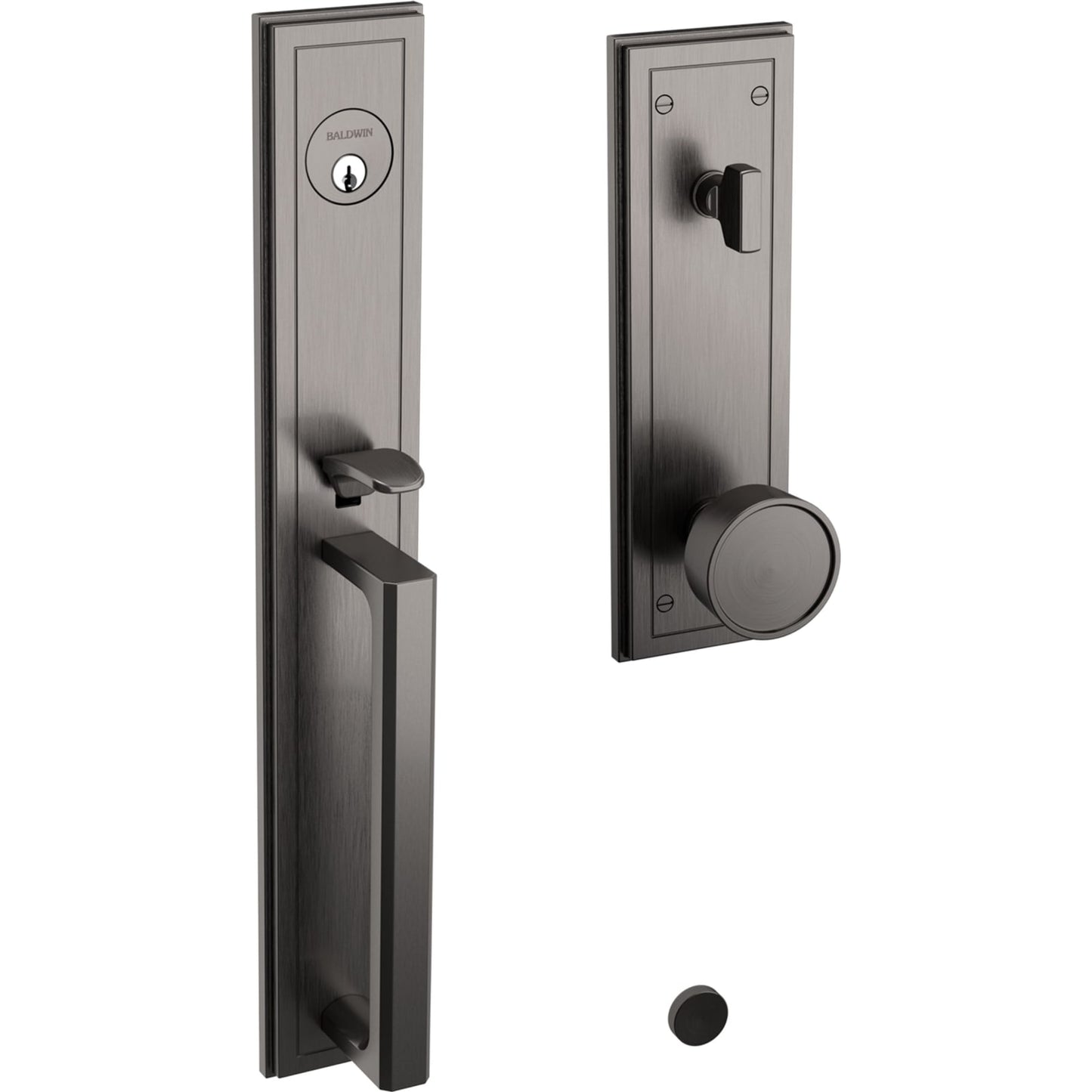 85311 Hollywood Hills Full Escutcheon Handleset in Lifetime (PVD) Graphite Nickel