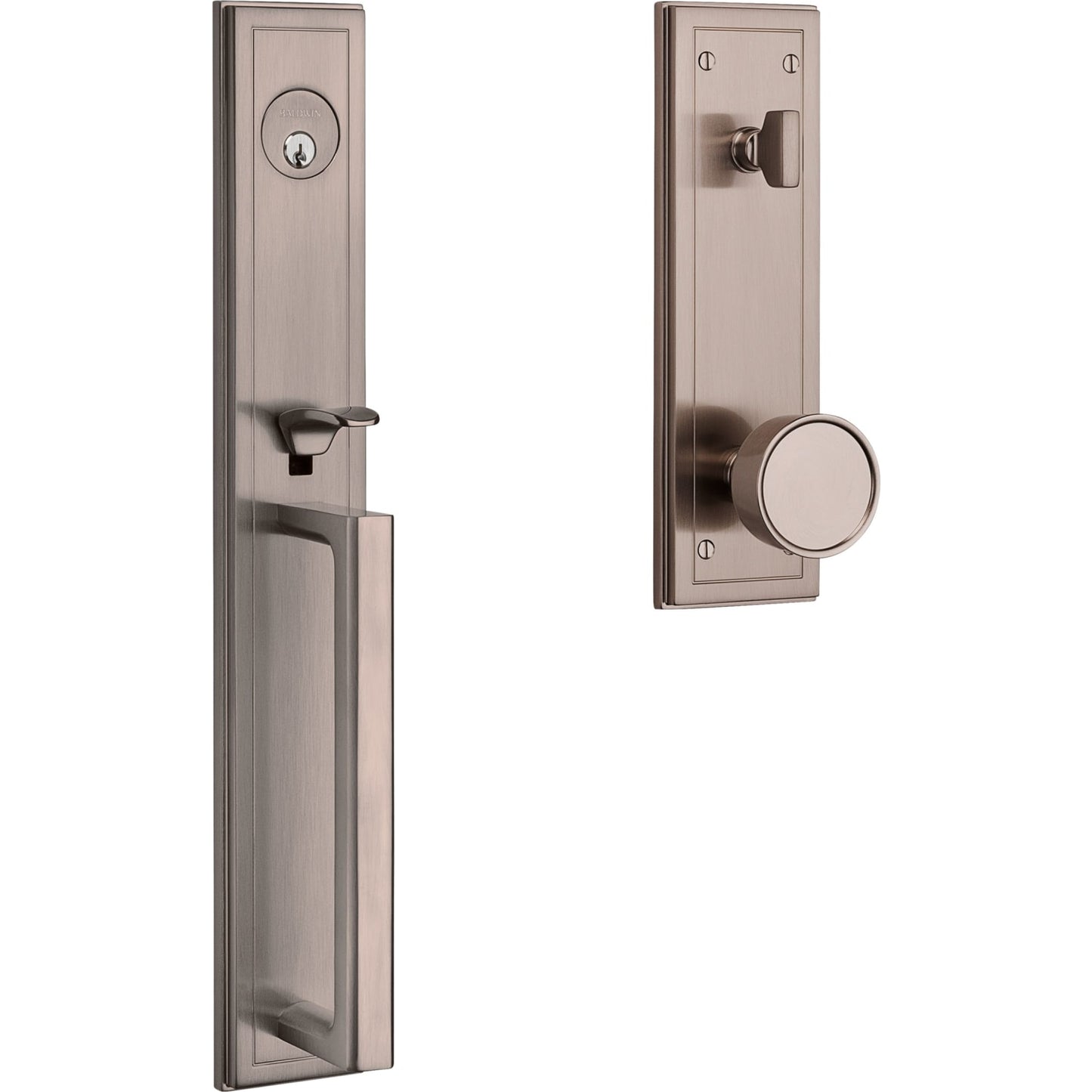 85311 Hollywood Hills Full Escutcheon Handleset in Lifetime (PVD) Satin Nickel