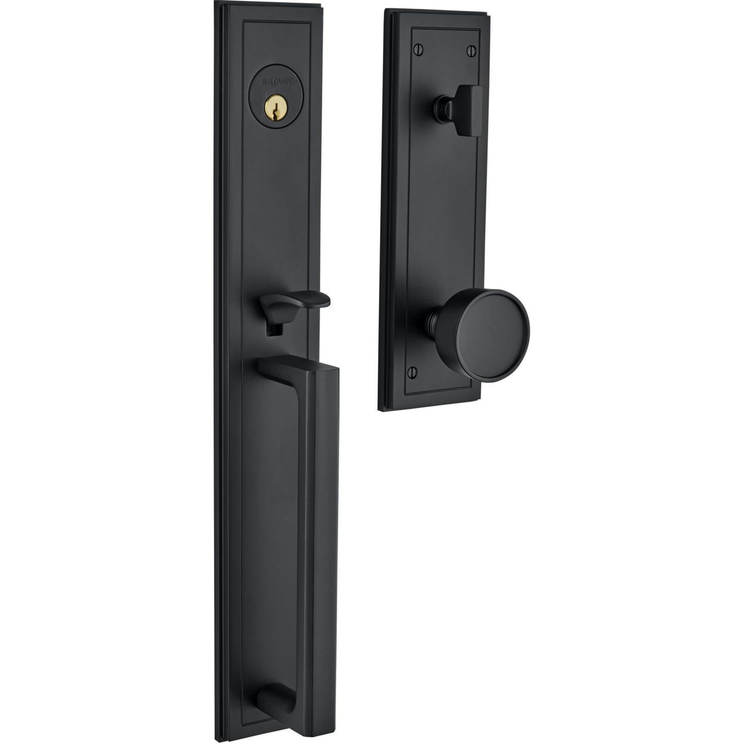 85311 Hollywood Hills Full Escutcheon Handleset in Satin Black