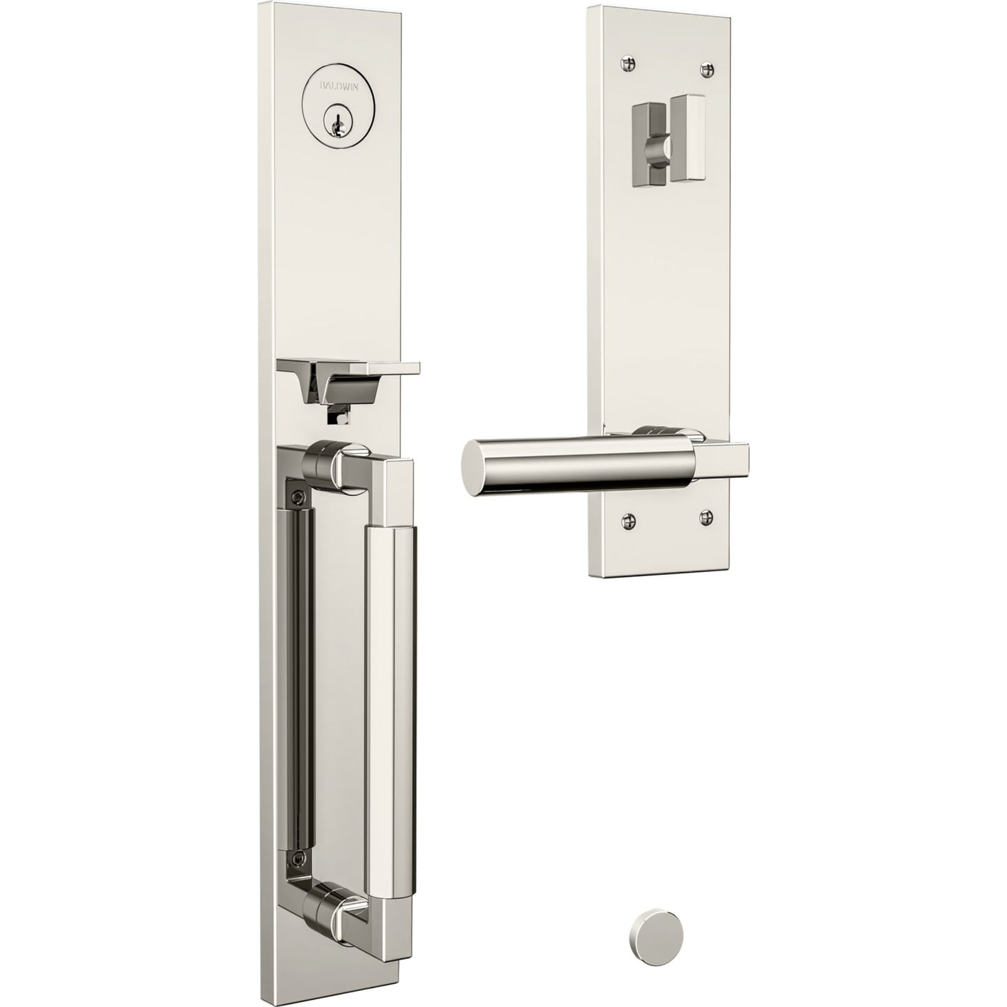 85316 Gramercy Full Escutcheon Handleset in Lifetime (PVD) Polished Nickel