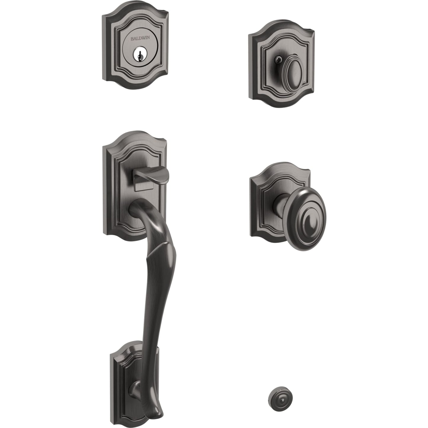 85327 Bethpage Sectional Handleset with Knob in Lifetime (PVD) Graphite Nickel