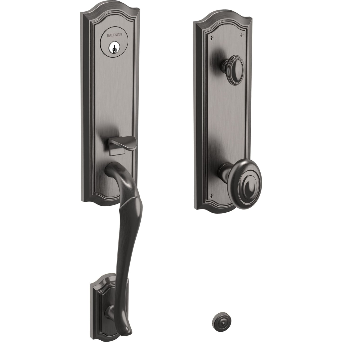 85337 Bethpage 3/4 Escutcheon Handleset with Knob in Lifetime (PVD) Graphite Nickel