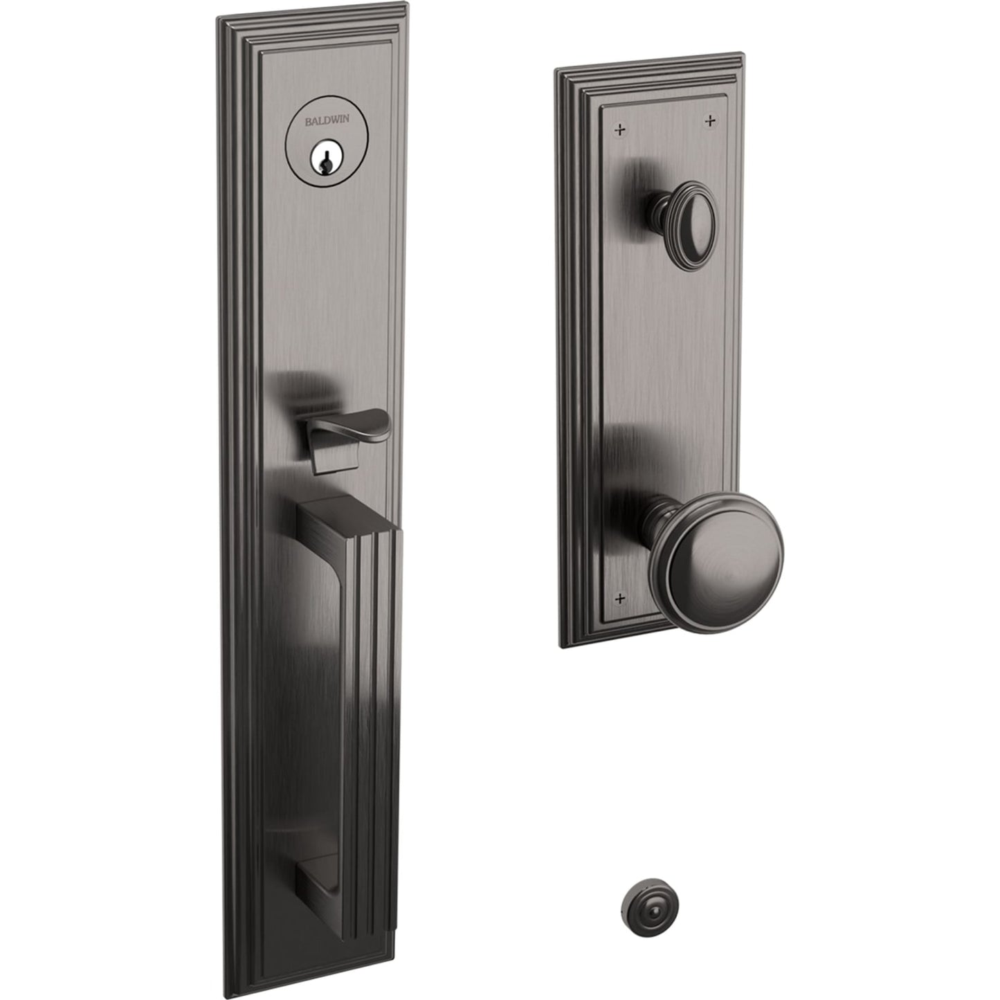 85342 Tremont Full Escutcheon Handleset in Lifetime (PVD) Graphite Nickel