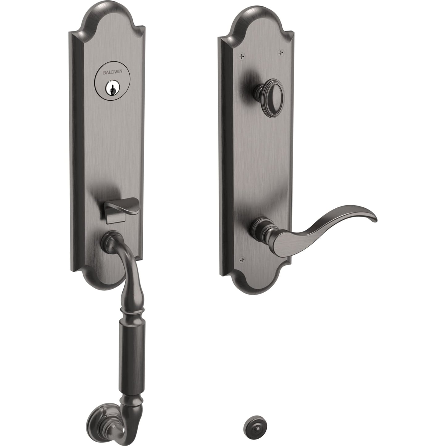 85350 Manchester 3/4 Escutcheon Handleset in Lifetime (PVD) Graphite Nickel