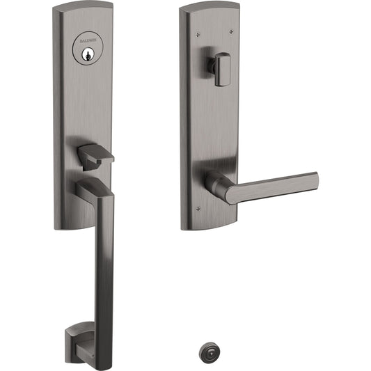 85387 Soho 3/4 Escutcheon Handleset in Lifetime (PVD) Graphite Nickel