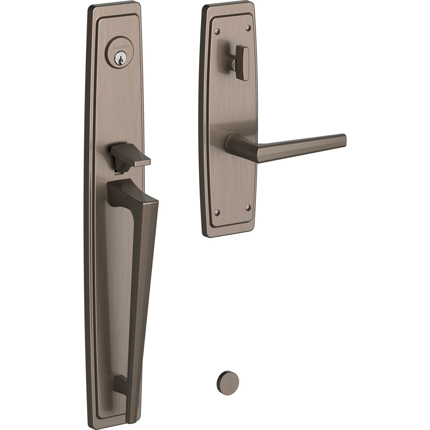 85397 Palm Springs Full Escutcheon Handleset in Lifetime (PVD) Graphite Nickel