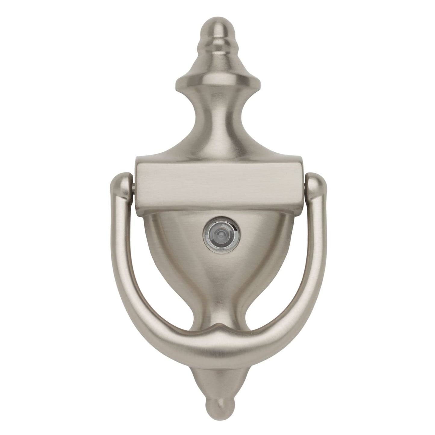 Baldwin Colonial Door Knocker with Observascope in Lifetime (PVD) Satin Nickel