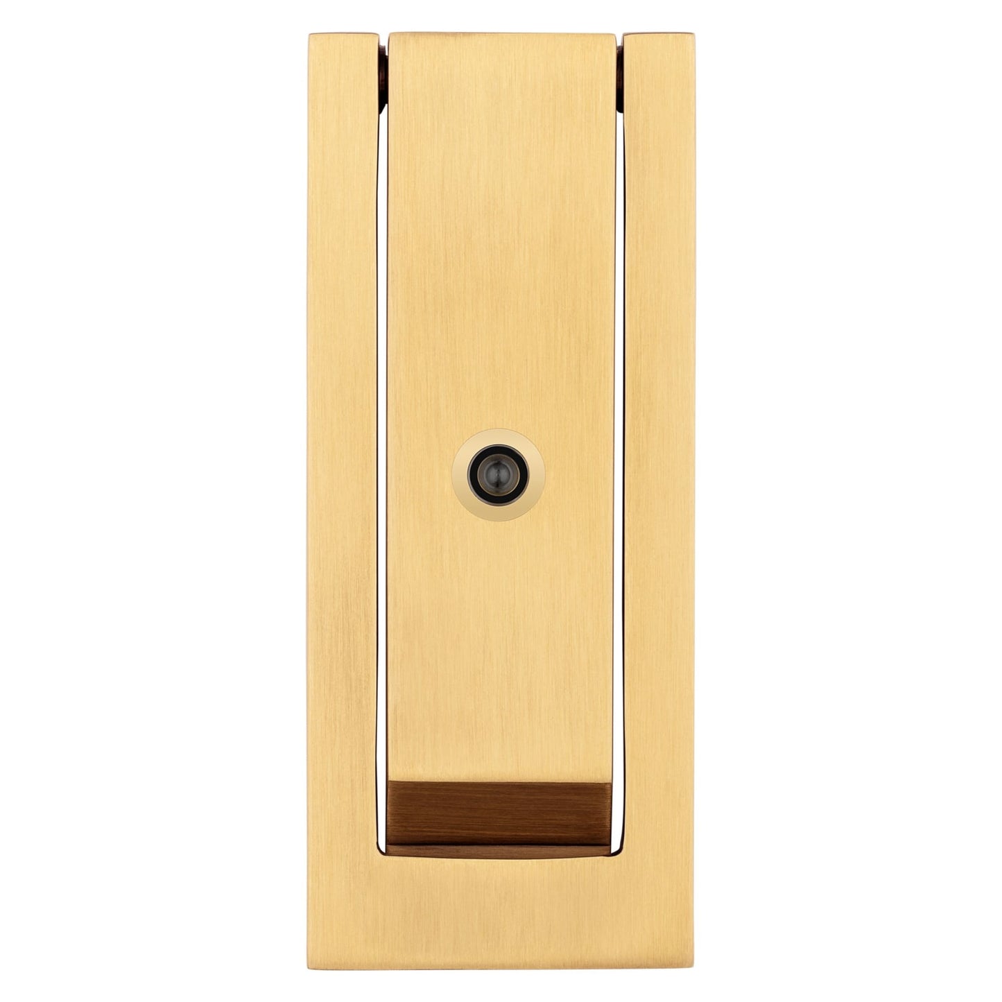 Baldwin Modern Door Knocker with Observascope in Lifetime (PVD) Satin Brass