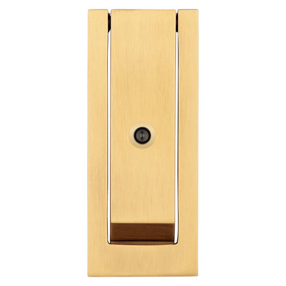 Baldwin Modern Door Knocker with Observascope in Lifetime (PVD) Satin Brass