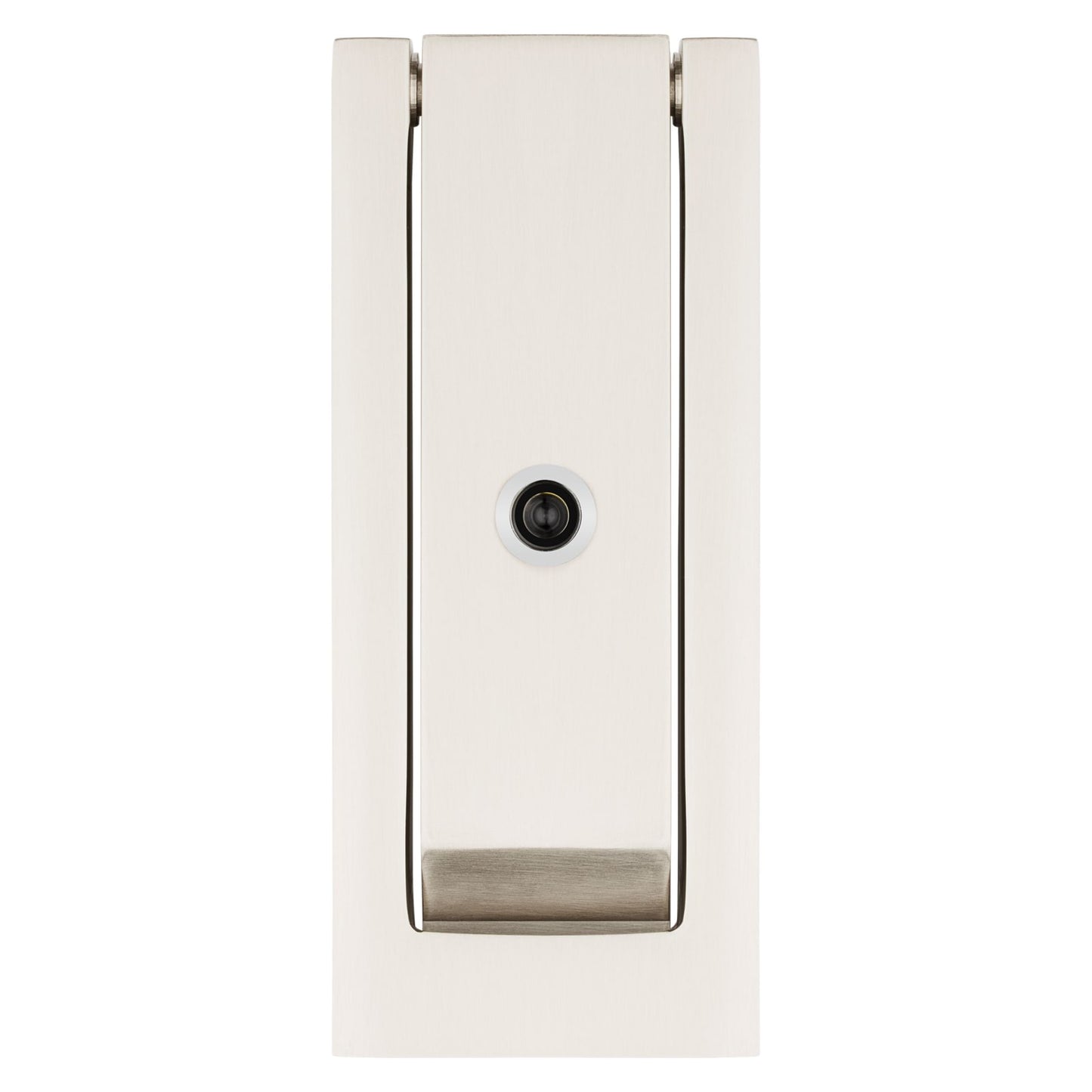Baldwin Modern Door Knocker with Observascope in Lifetime (PVD) Satin Nickel