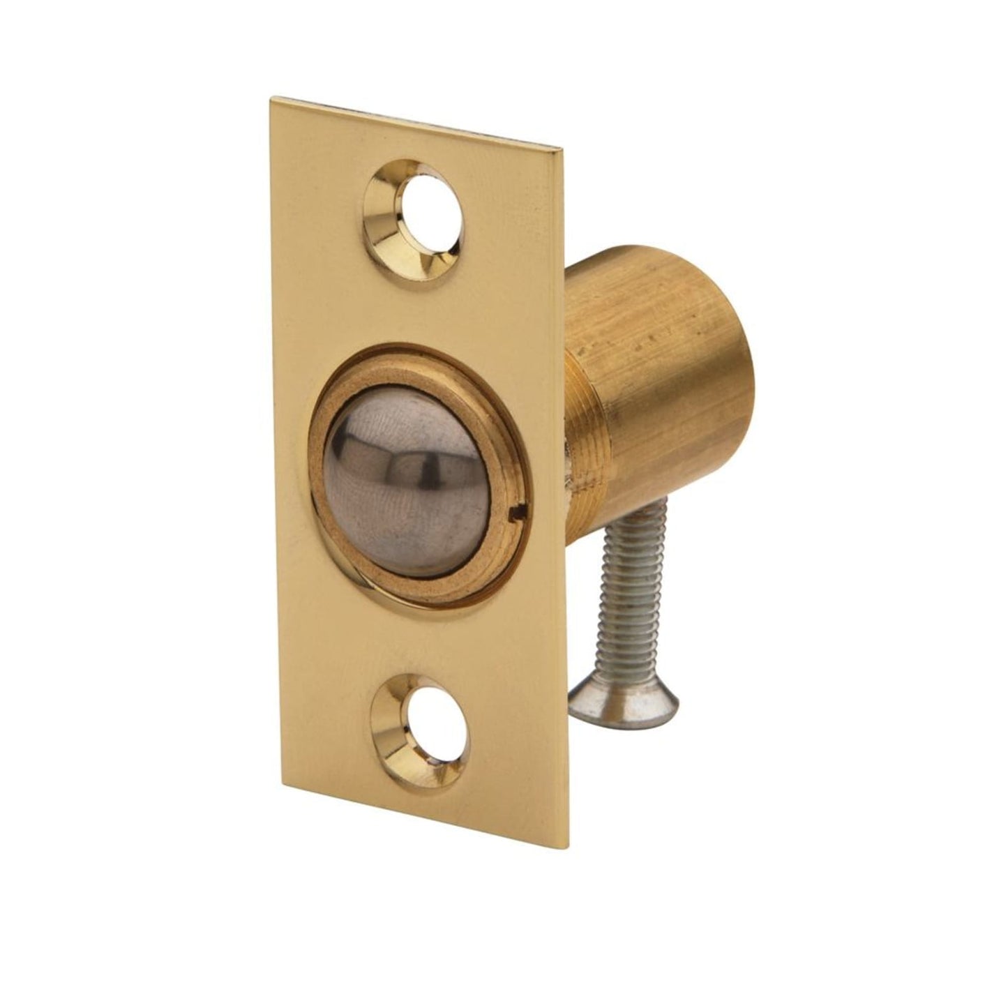 Baldwin Adjustable Ball Catch, Door Mounted in Lifetime (PVD) Polished Brass