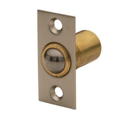 Baldwin Adjustable Ball Catch, Door Mounted in Lifetime (PVD) Satin Nickel