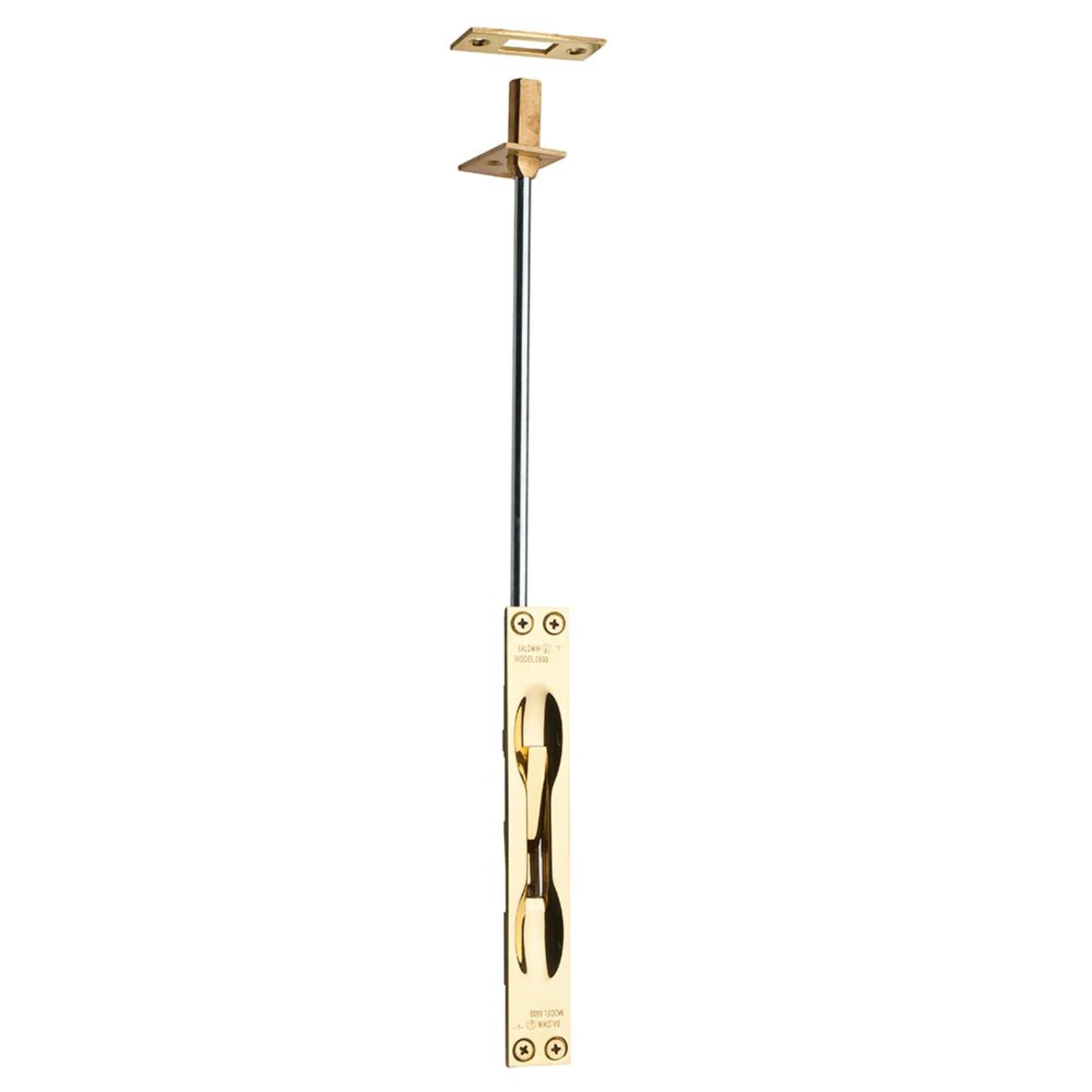Baldwin Flush Bolt with 12" Rod in Lifetime (PVD) Polished Brass