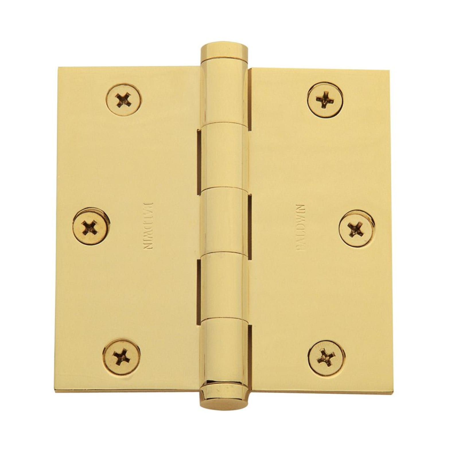 Baldwin Hinge 3-1/2" x 3-1/2" Square Corner in Lifetime (PVD) Polished Brass