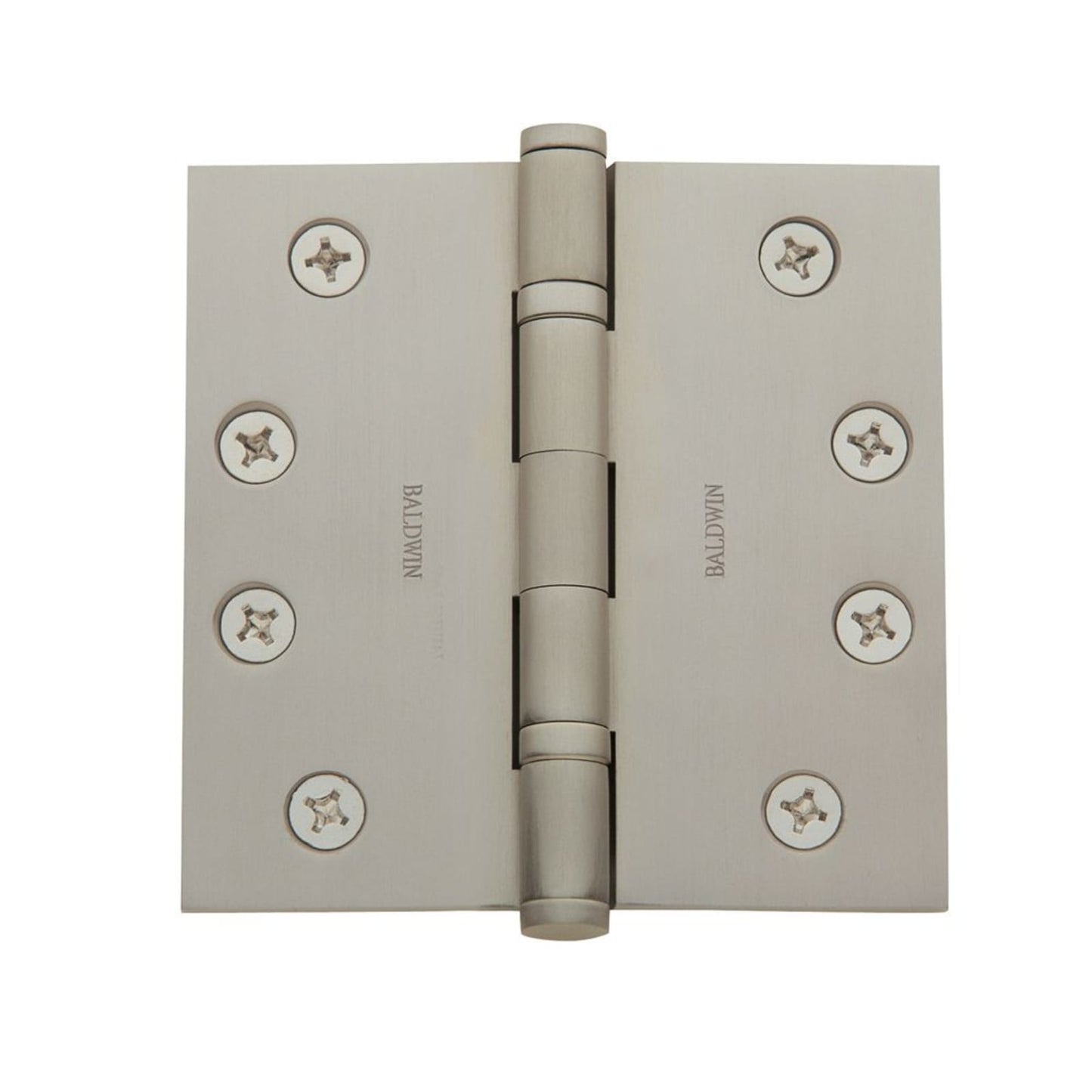 Baldwin Hinge 4" x 4" Square Corner in Lifetime (PVD) Satin Nickel