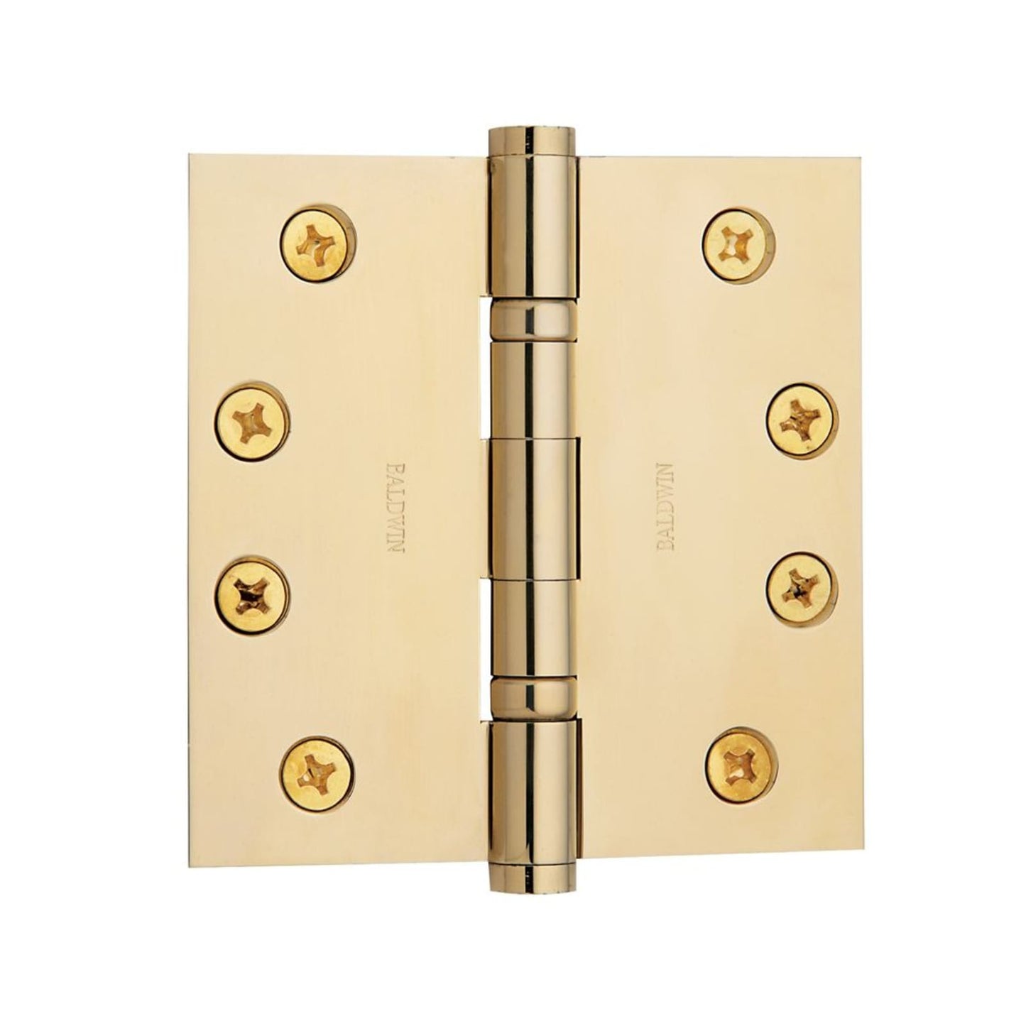 Baldwin Ball Bearing Hinge 4" x 4" in Lifetime (PVD) Polished Brass
