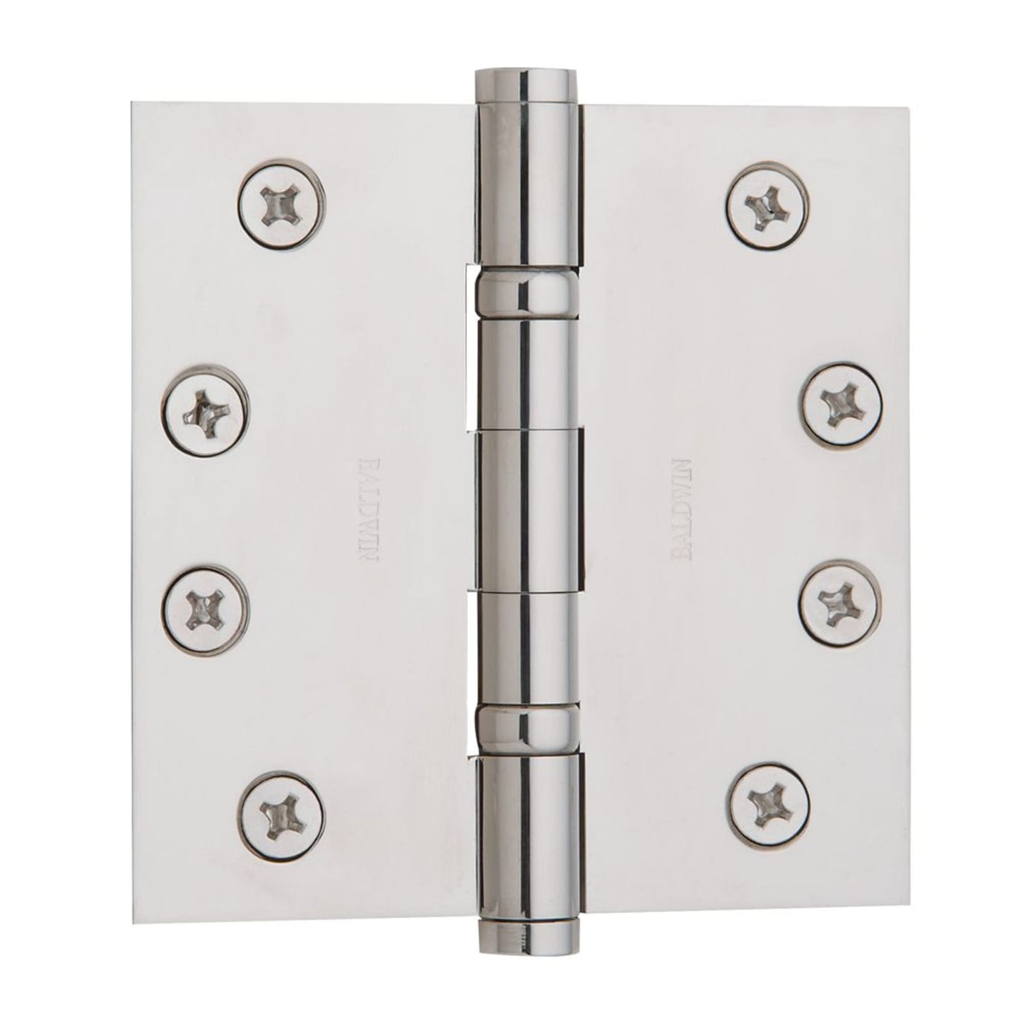 Baldwin Ball Bearing Hinge 4" x 4" in Lifetime (PVD) Polished Nickel