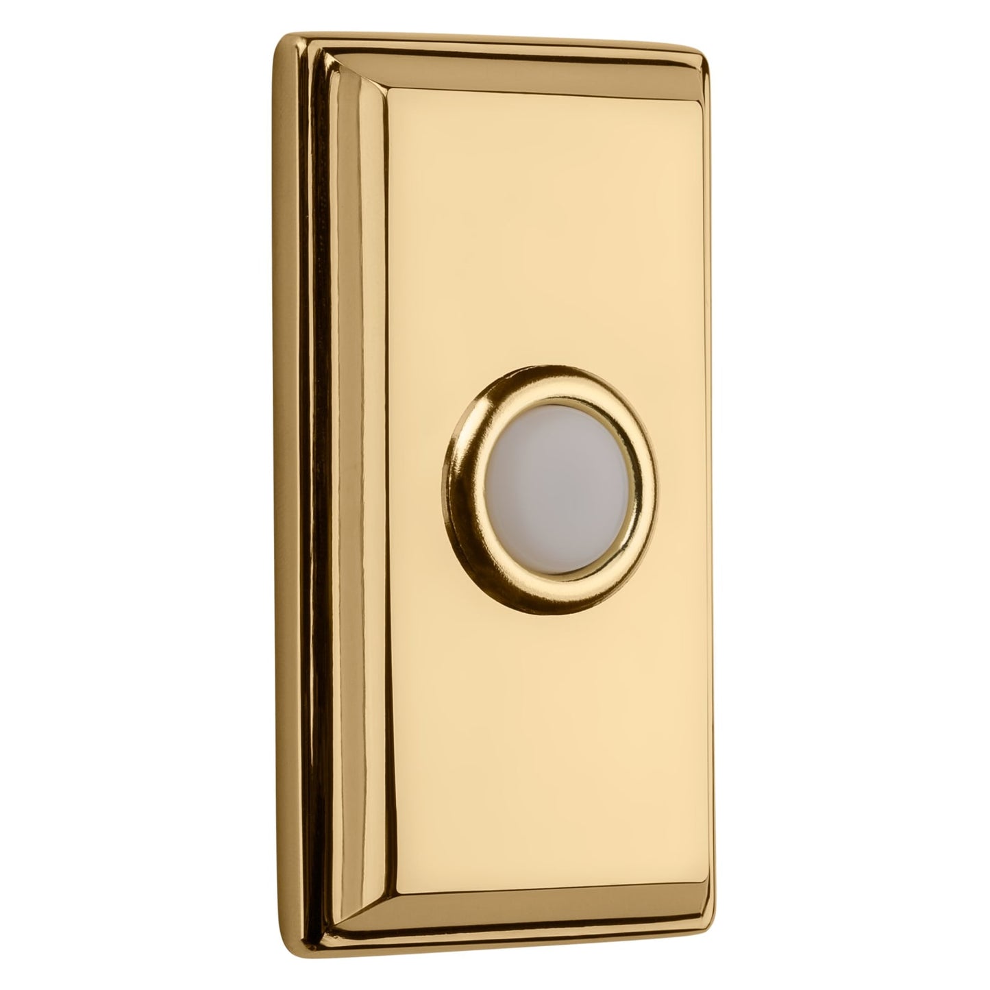 Baldwin Rectangular Bell Button in Non-lacquered Brass