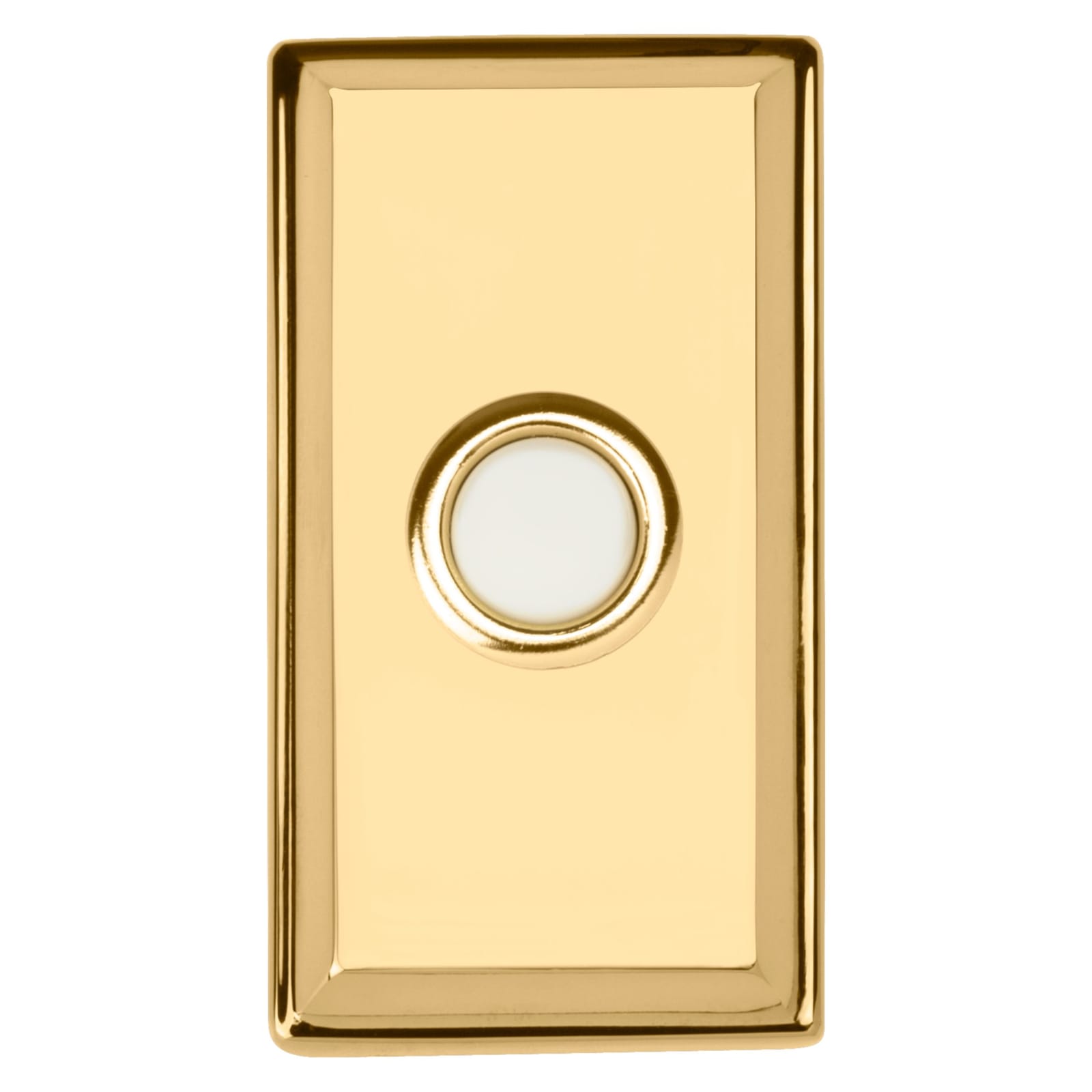 Baldwin Rectangular Bell Button in Non-lacquered Brass