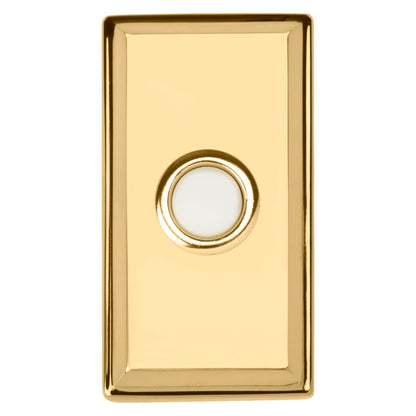 Baldwin Rectangular Bell Button in Non-lacquered Brass