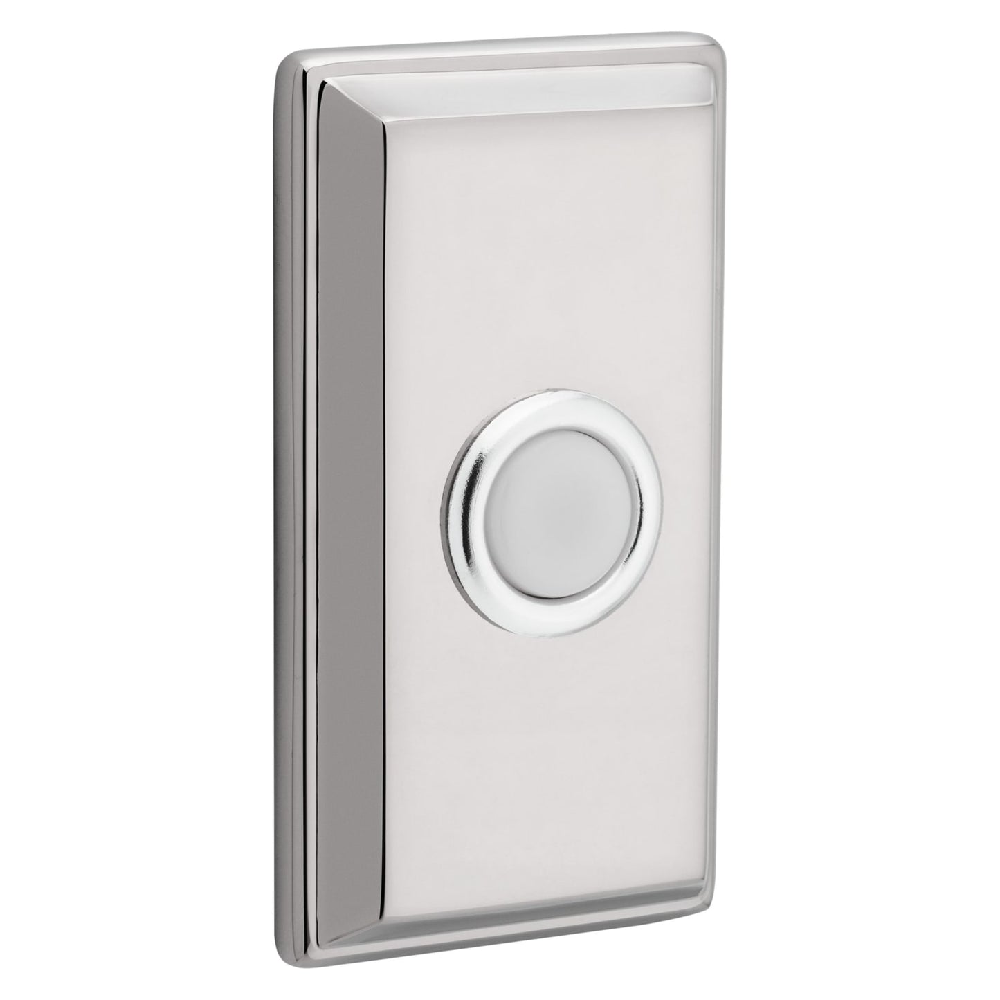 Baldwin Rectangular Bell Button in Lifetime (PVD) Polished Nickel