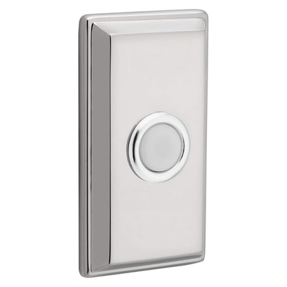 Baldwin Rectangular Bell Button in Lifetime (PVD) Polished Nickel