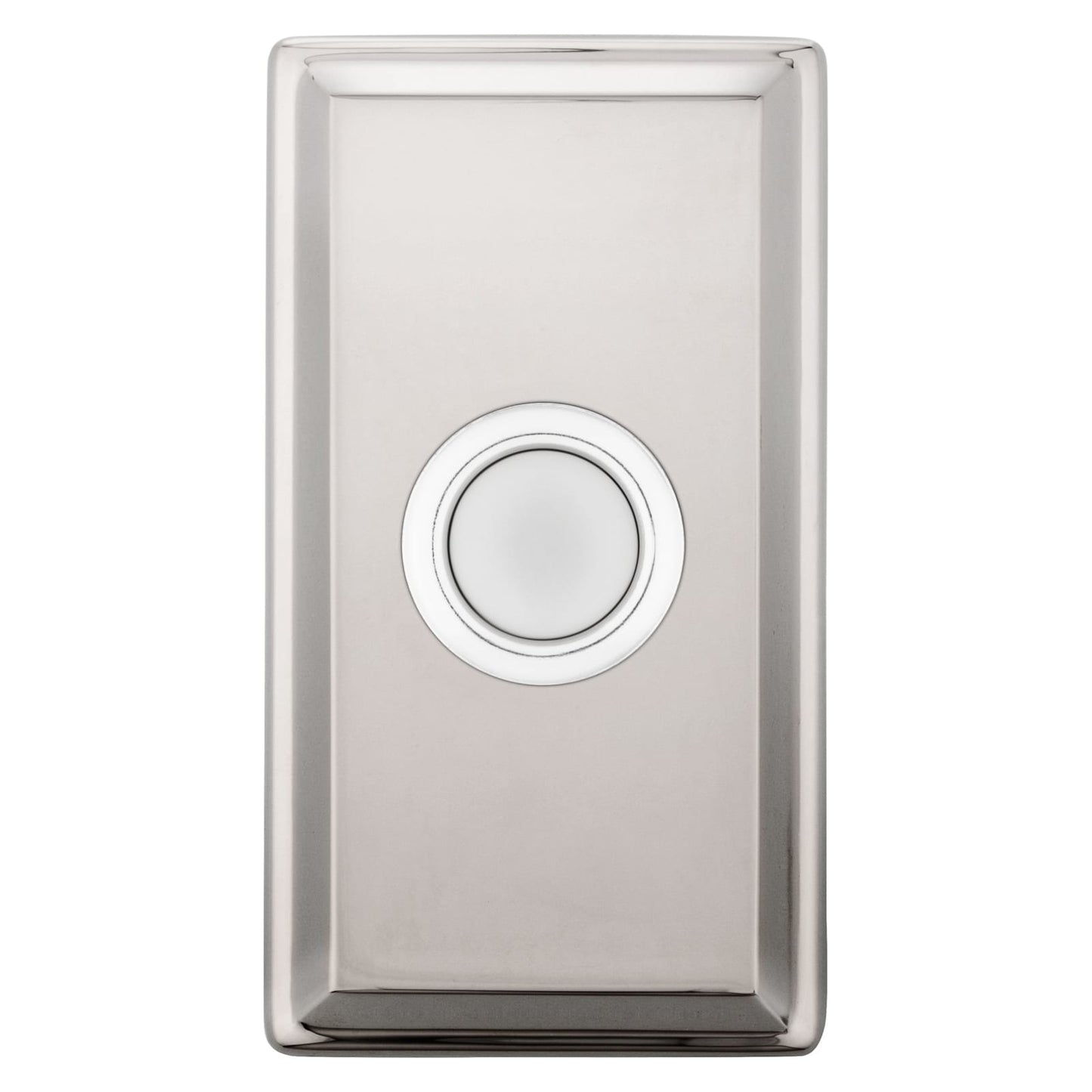 Baldwin Rectangular Bell Button in Lifetime (PVD) Polished Nickel
