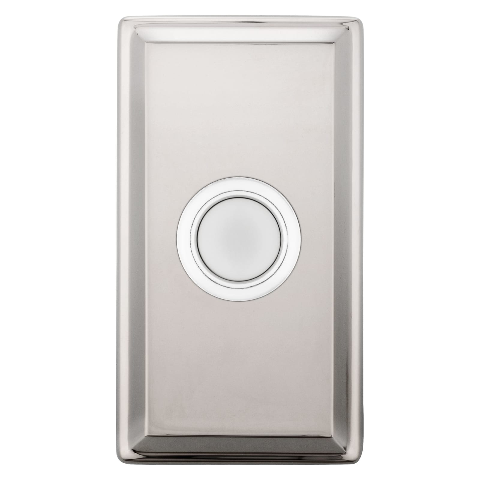 Baldwin Rectangular Bell Button in Lifetime (PVD) Polished Nickel