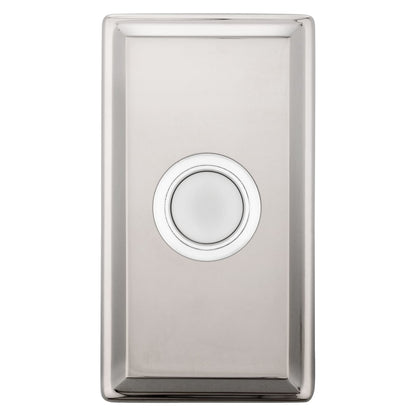 Baldwin Rectangular Bell Button in Lifetime (PVD) Polished Nickel