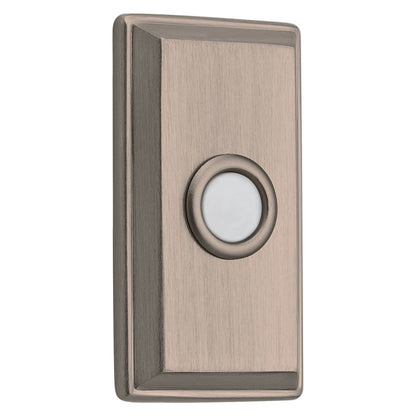 Baldwin Rectangular Bell Button in Lifetime (PVD) Satin Nickel