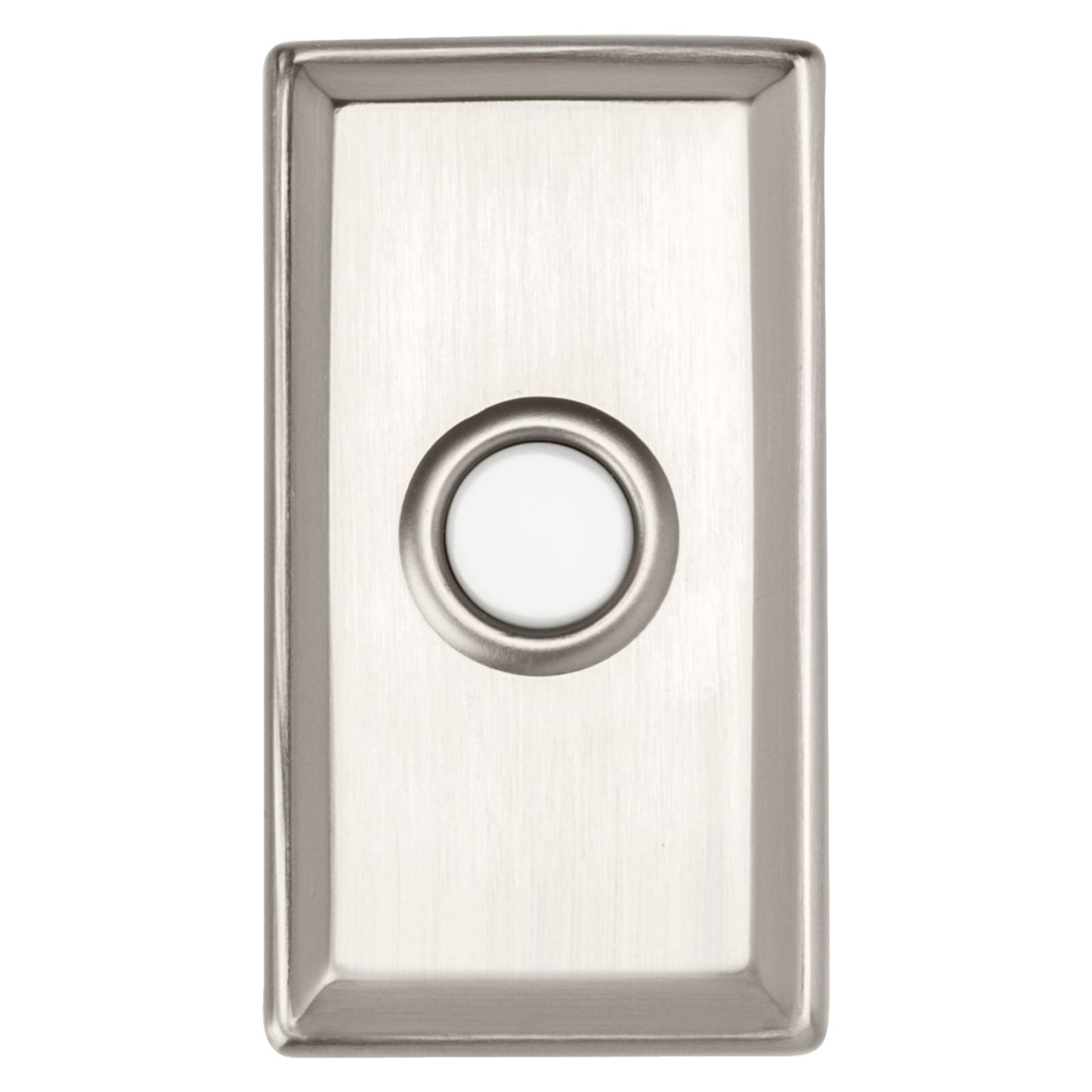 Baldwin Rectangular Bell Button in Lifetime (PVD) Satin Nickel