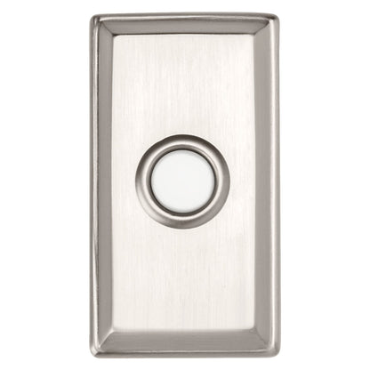 Baldwin Rectangular Bell Button in Lifetime (PVD) Satin Nickel