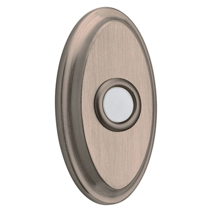 Baldwin Oval Bell Button in Lifetime (PVD) Satin Nickel