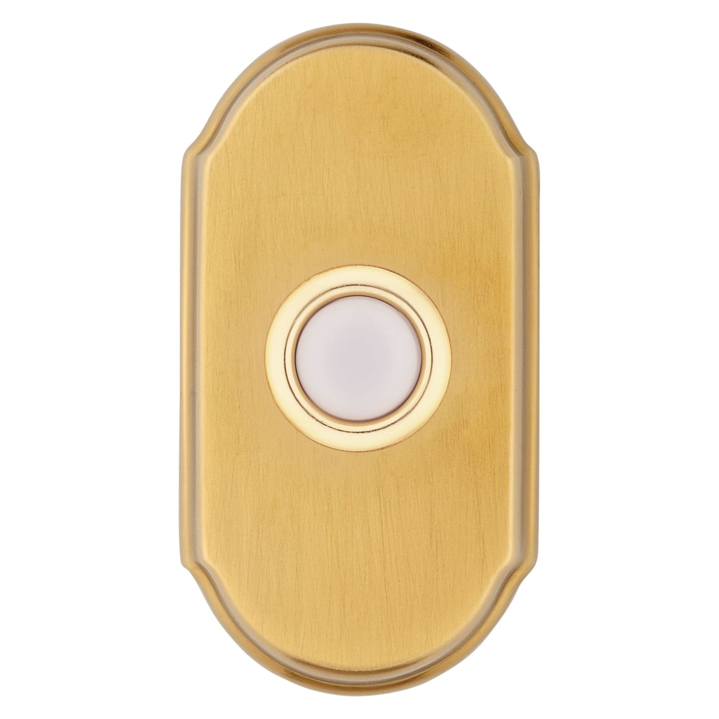 Baldwin Arch Bell Button in Lifetime (PVD) Satin Brass