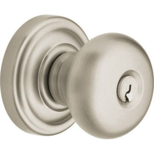 Baldwin Estate 5205 Classic Keyed Knob in Lifetime (PVD) Satin Nickel