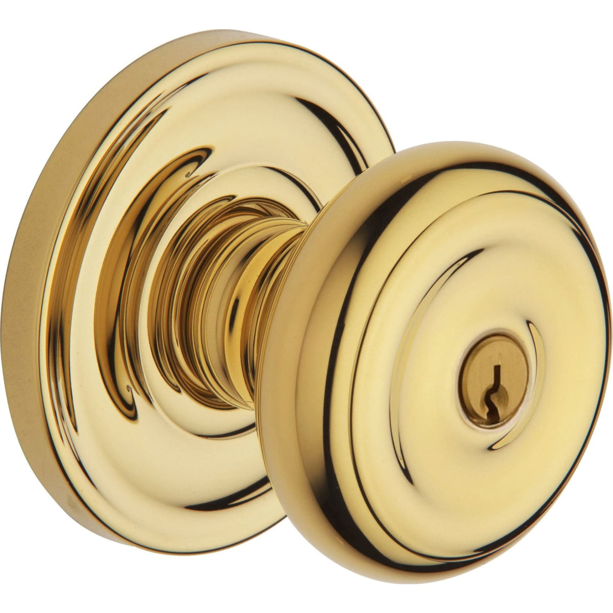 Baldwin Estate 5210 Colonial Keyed Knob in Lifetime (PVD) Polished Brass