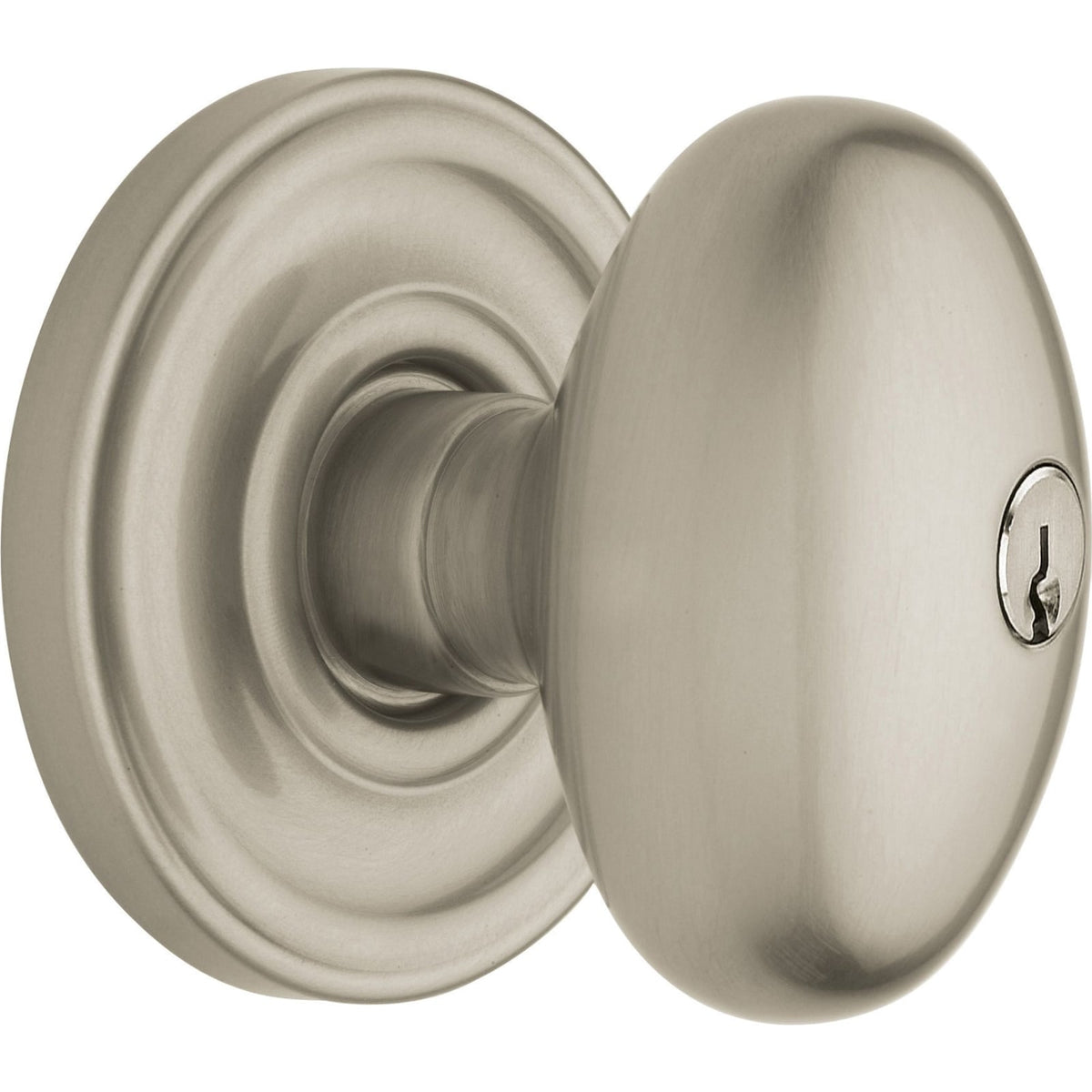 Baldwin Estate 5225 Egg Keyed Knob in Lifetime (PVD) Satin Nickel