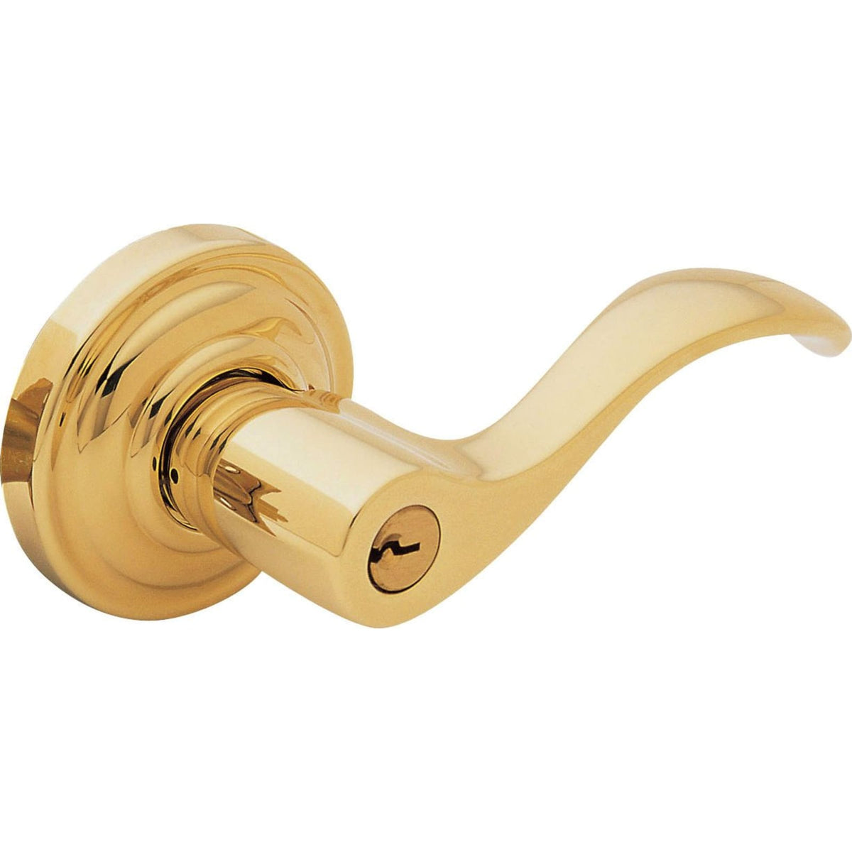 Baldwin Estate 5255 Wave Keyed Lever in Lifetime (PVD) Polished Brass